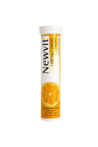Newvit Vitamin C 1000 mg 20 Efervesan Tablet C Vitamini Takviyesi ( TEKLİDİR ) ürün görseli 1