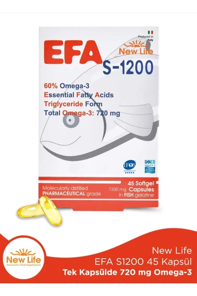 NEW LİFE Efa S-1200 Balık Yağı 45 Kapsül ürün görseli 1