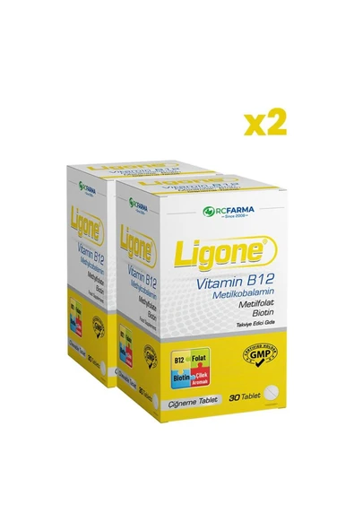 RCFARMA Ligone Vitamin B12 30 Çiğneme Tablet x2 Adet ürün görseli 1