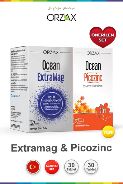ORZAX Ocean ExtraMag 30 Tablet & Ocean Picozinc 30 Tablet ürün görseli 1