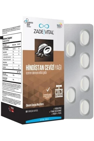 ZADE VİTAL Hindistan Cevizi Blister 1 Paket, 60 Kapsül ürün görseli 1