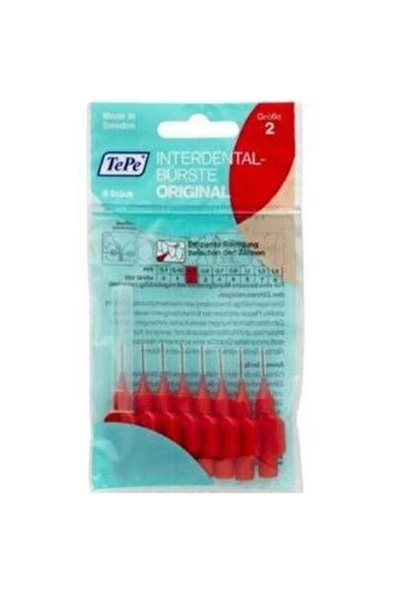 TEPE İnterdental Brush Orginal Diş Arasi Firçasi Kirmizi 0,5 Mm 8'li Paket Size "2" ürün görseli 1
