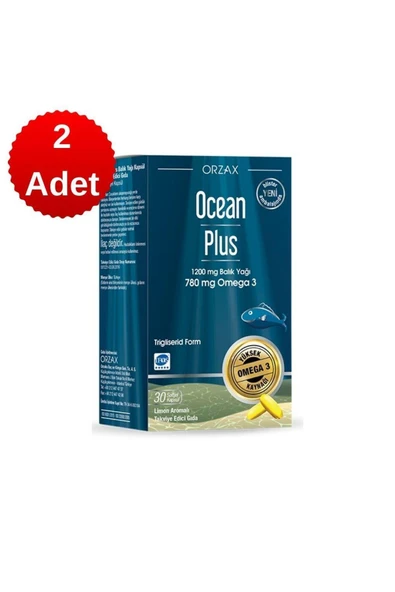 ORZAX Ocean Plus 1200 Mg Balık Yağı 30 Kapsül - Limon Aromalı x 2 Adet ürün görseli 1