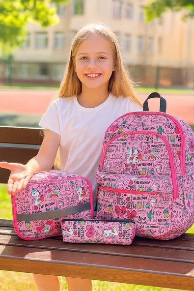 Kız Çocuk Sırt İlkokul Çantası UNICORN - 3'lü Set (YENİ SEZON) ürün görseli 1