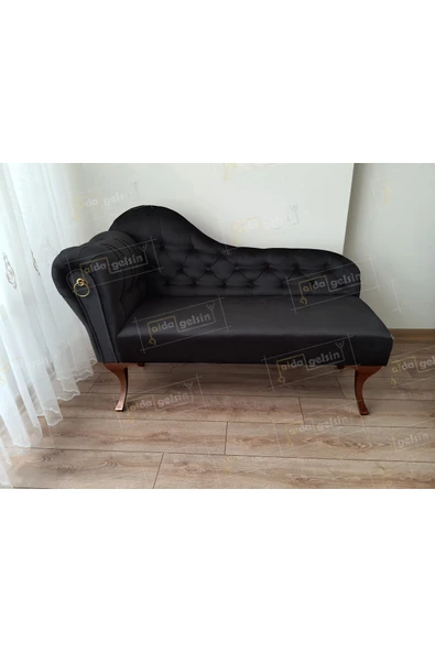aldagelsin Dekoratif Bihter Koltuk Josefin Puf 130 cm Ceviz Ayak Siyah 50 x 130 ürün görseli 1