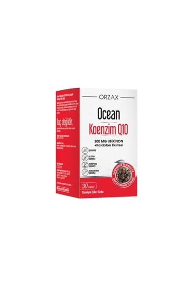 ORZAX Ocean Koenzim Q10 200 mg Ubikinon + Karabiber Ekstresi 30 Kapsül ürün görseli 1