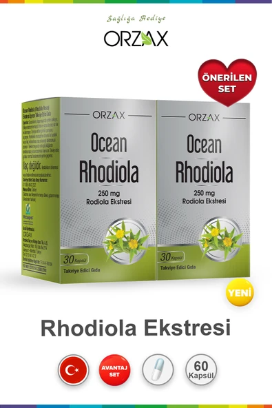 ORZAX Ocean Rhodiola Kapsül 250mg 30 Kapsül (2 adet) ürün görseli 1