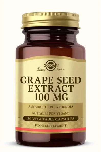 SOLGAR Grape Seed Extract 100 mg 30 Kapsül ürün görseli 1