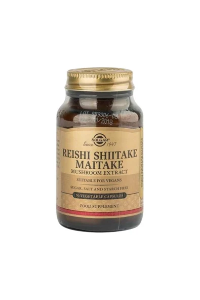 SOLGAR Reishi Shiitake Maitake Mushroom Extract Reişi Shiitake Maytake Mantar Ekstresi 50 Kapsül ürün görseli 1