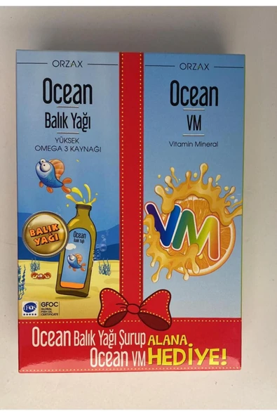 ORZAX Ocean Balık Yağı Şurup Portakal Aromalı 150 Ml+ Ocean Vm Şurup 150 ml ürün görseli 1