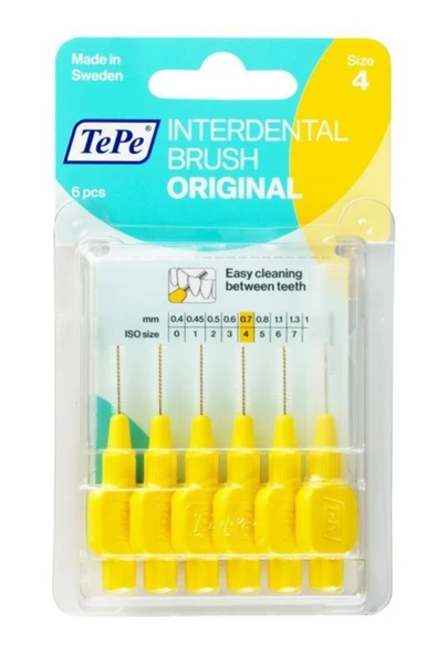 TEPE Blister 0.7 MM - SARI Diş Arayüz Fırçası 6 Adet ürün görseli 1