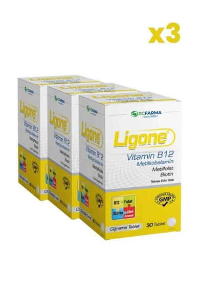 RCFARMA Ligone Vitamin B12 30 Çiğneme Tablet x3 Adet ürün görseli 1