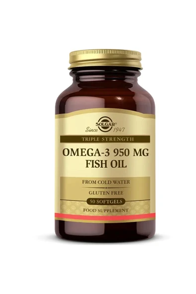 SOLGAR Omega 3 950 Mg 50 Yumuşak Jelatinli Balık Yağı Kapsülü ürün görseli 1