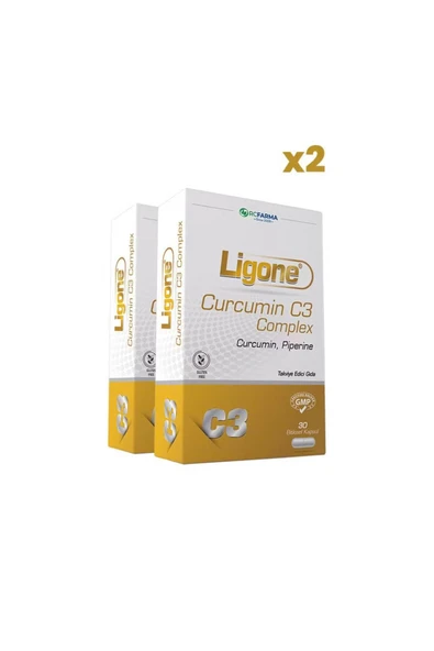 RCFARMA Ligone Curcumin C3 Complex 30 Bitkisel Kapsül x2 Adet ürün görseli 1