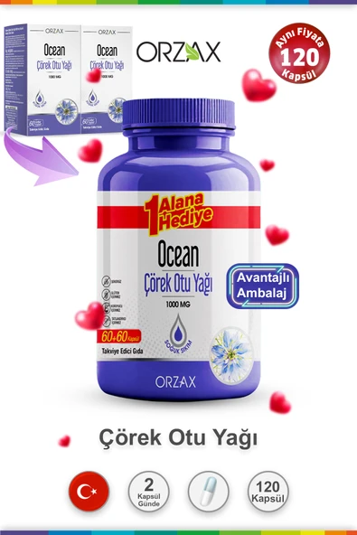 OCEAN ORZAX OCEAN ÇÖREKOTU YAĞI 100MG 60KAPSÜL 2.SI %50 ürün görseli 1