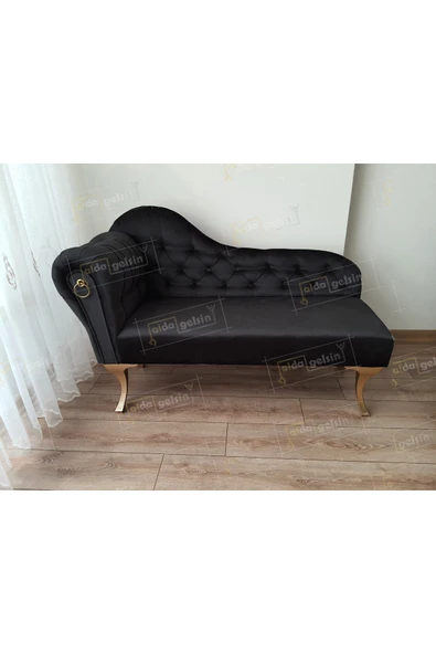 aldagelsin Dekoratif Bihter Koltuk Josefin Puf 130 cm Gold Ayak Siyah 43 x 135 ürün görseli 1