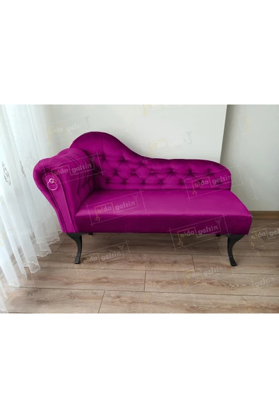 aldagelsin Dekoratif Bihter Koltuk Josefin  Puf 120 cm Siyah Ayak Mor 120 x 50 ürün görseli 1