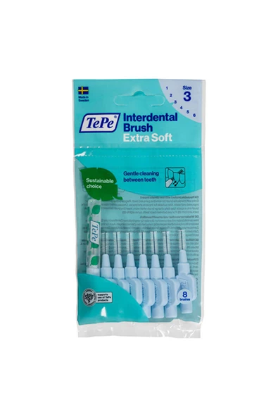 TEPE Interdental Brush Extra X Soft Arayüz Fırçası Mavi 0.6 Mm 8 Li ürün görseli 1