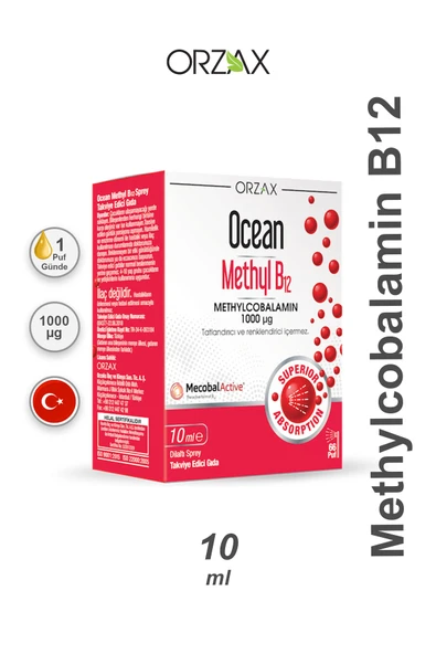 ORZAX Ocean Methyl B12 10 ml Takviye Edici Gıda ürün görseli 1