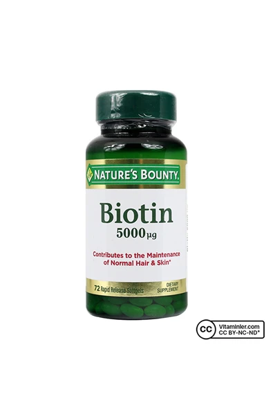 NATURE'S BOUNTY Biotin 5000 Mcg 72 Kapsül ürün görseli 1