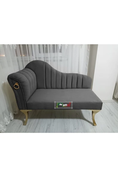 aldagelsin Yeni Model Ultra Lüks Alda Çizgili Josefin Bench Puf 120 Cm Antrasit Gri ürün görseli 1