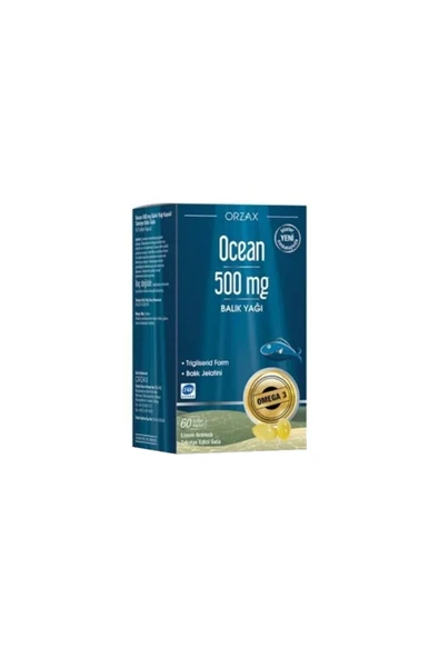 ORZAX Ocean 500 Mg Balık Yağı 60 Kapsül - Limon Aromalı ürün görseli 1