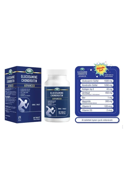 NBL Glukozamin Kondroitin Advanced 60 Tablet - Resim 3