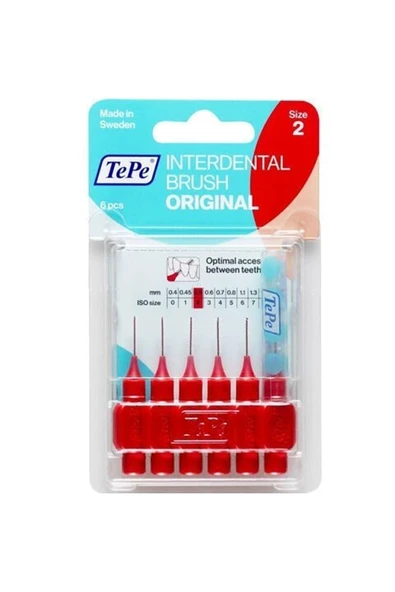 TEPE Arayüz Diş Arası Fırçası 0.5mm Kırmızı 6'lı ürün görseli 1