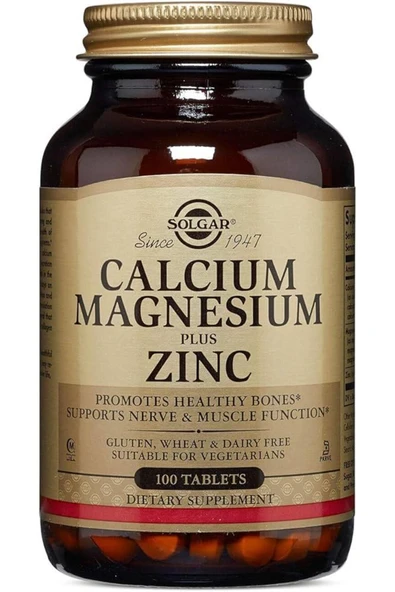 SOLGAR Calcium Magnesium Plus Zinc 100 Tablet ürün görseli 1