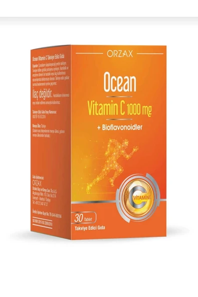 OCEAN ORZAX Ocean Vitamin C 1000 Mg 30 Tablet C Vitamini Takviyesi ürün görseli 1