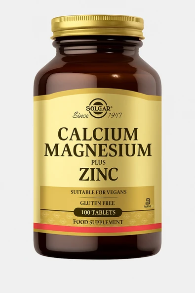 SOLGAR Calcium Magnesium Plus Zinc ( Kalsiyum Magnezyum ve Çinko ) 100 Tablet ürün görseli 1