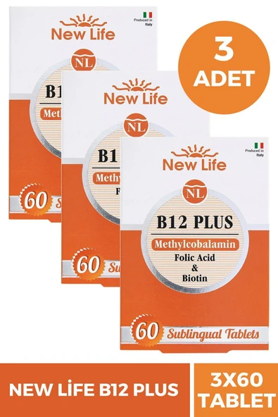 NEW LİFE B12 Plus Methylcobalamin 60 Tablet 3 Adet ürün görseli 1