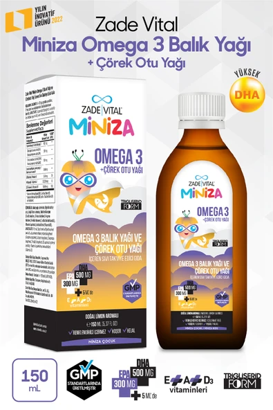 ZADE VİTAL Miniza Omega3+çörek Otu Yağı 150 Ml Cam Şişe ürün görseli 1