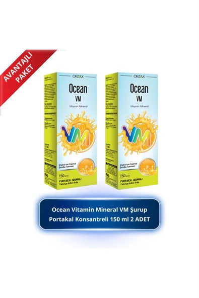 ORZAX Ocean Vm Portakal Aromalı Şurup 150 ml 2 Adet ürün görseli 1