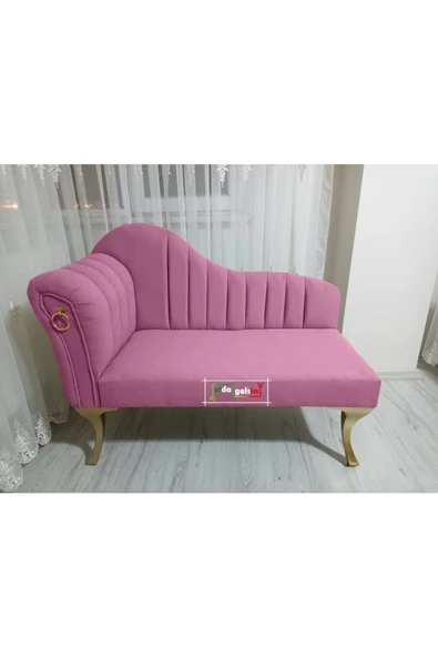 aldagelsin Yeni Model Ultra Lüks Alda Çizgili Josefin Bench Puf 120 Cm Pembe ürün görseli 1