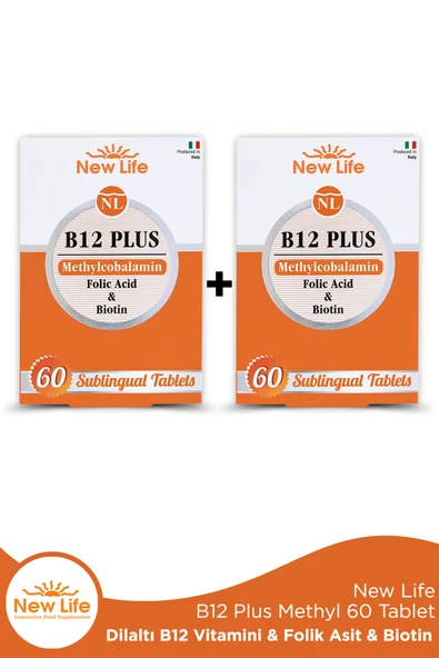 NEW LİFE B12 Plus Methylcobalamin 60 Dilaltı Tablet 2'li Paket ürün görseli 1