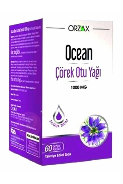ORZAX OCEAN ÇÖREK OTU YAĞI 1000 MG 60 KAPSUL ürün görseli 1