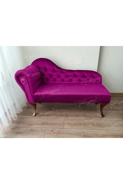 aldagelsin Dekoratif Bihter Koltuk Josefin Puf 110 cm Ceviz Ayak Mor 110 x 50 ürün görseli 1