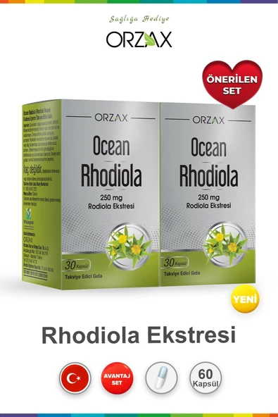 ORZAX Ocean Rhodiola Kapsül 250mg 30 Kapsül (2 adet) ürün görseli 1