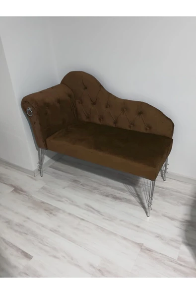 aldagelsin Metalda Josefin Bench Koltuk Berjer Gümüş Seri Kahve ürün görseli 1