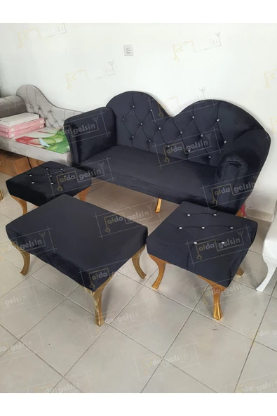 aldagelsin Düğün Nişan Kına 4 Lü Kalp Kına Tahtı Organizasyon Seti Siyah 40 x 150 ürün görseli 1