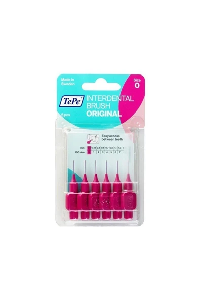 TEPE Arayüz Diş Arası Fırçası 0.4mm Pembe 6'lı ürün görseli 1