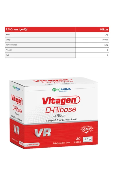 RCFARMA Vitagen D-Ribose 30 Saşe - Resim 5