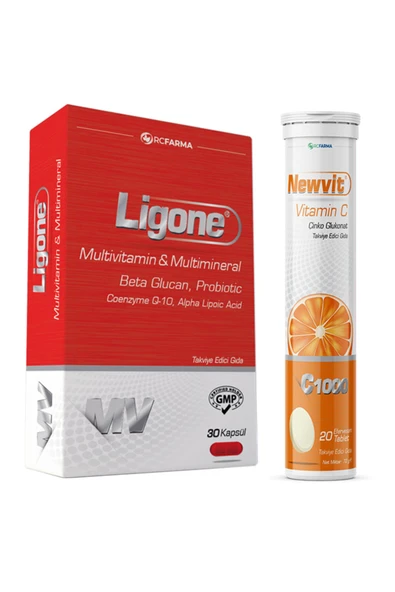 LİGONE Beta Glukan 30 Kapsül + Newvit Vitamin C Efervesan ürün görseli 1