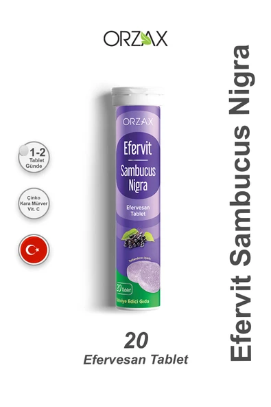 ORZAX Efervit Sambucus Nigra Takviye Edici Gıda 20 Tablet ürün görseli 1