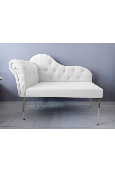 aldagelsin Metalda Josefin Bench Koltuk Berjer Gümüş Seri 130 Cm Beyaz ürün görseli 1