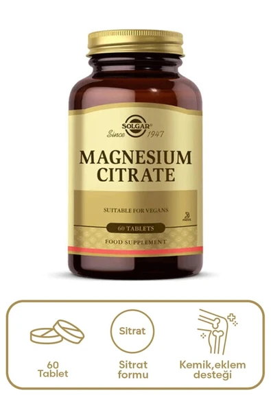 SOLGAR Magnesium Citrate 60 Tablet ürün görseli 1