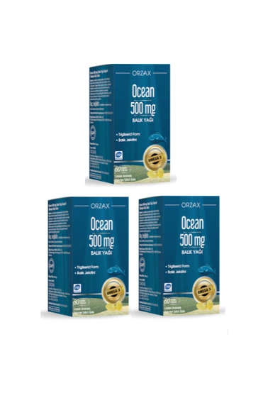 ORZAX Saf Balık Yağı 500 mg 60 Kapsül X 3 Adet ürün görseli 1