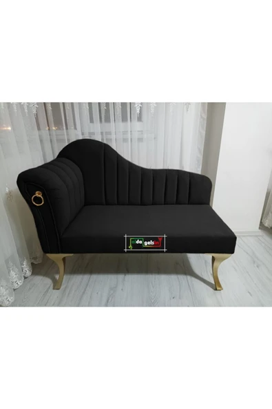 aldagelsin Yeni Model Ultra Lüks Alda Çizgili Josefin Bench Puf Berjer 130 Cm Siyah ürün görseli 1