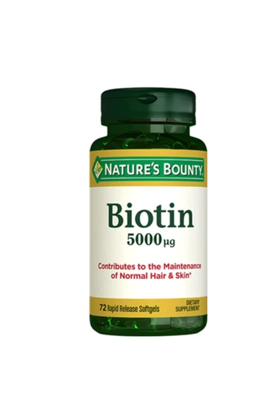 NATURE'S BOUNTY Natures Bounty Biotin 5000 mcg Takviye Edici Gıda 72 Kapsül-MFREYON00867 ürün görseli 1